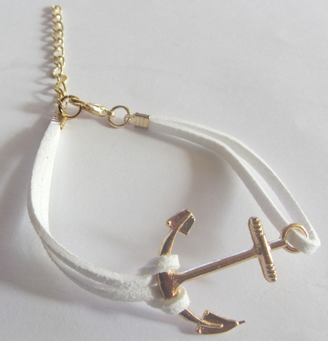 Anchor Bracelet - White