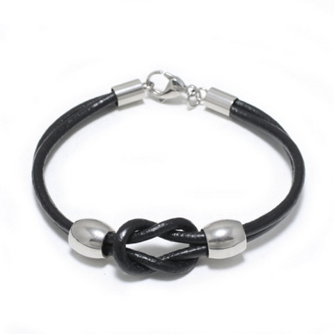 Sailors Knot - Black Leather Bracelet