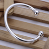 Silver Open Bangle Bracelet