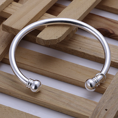 Silver Open Bangle Bracelet