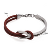 Stainless Steel and Red Leather Bracelet